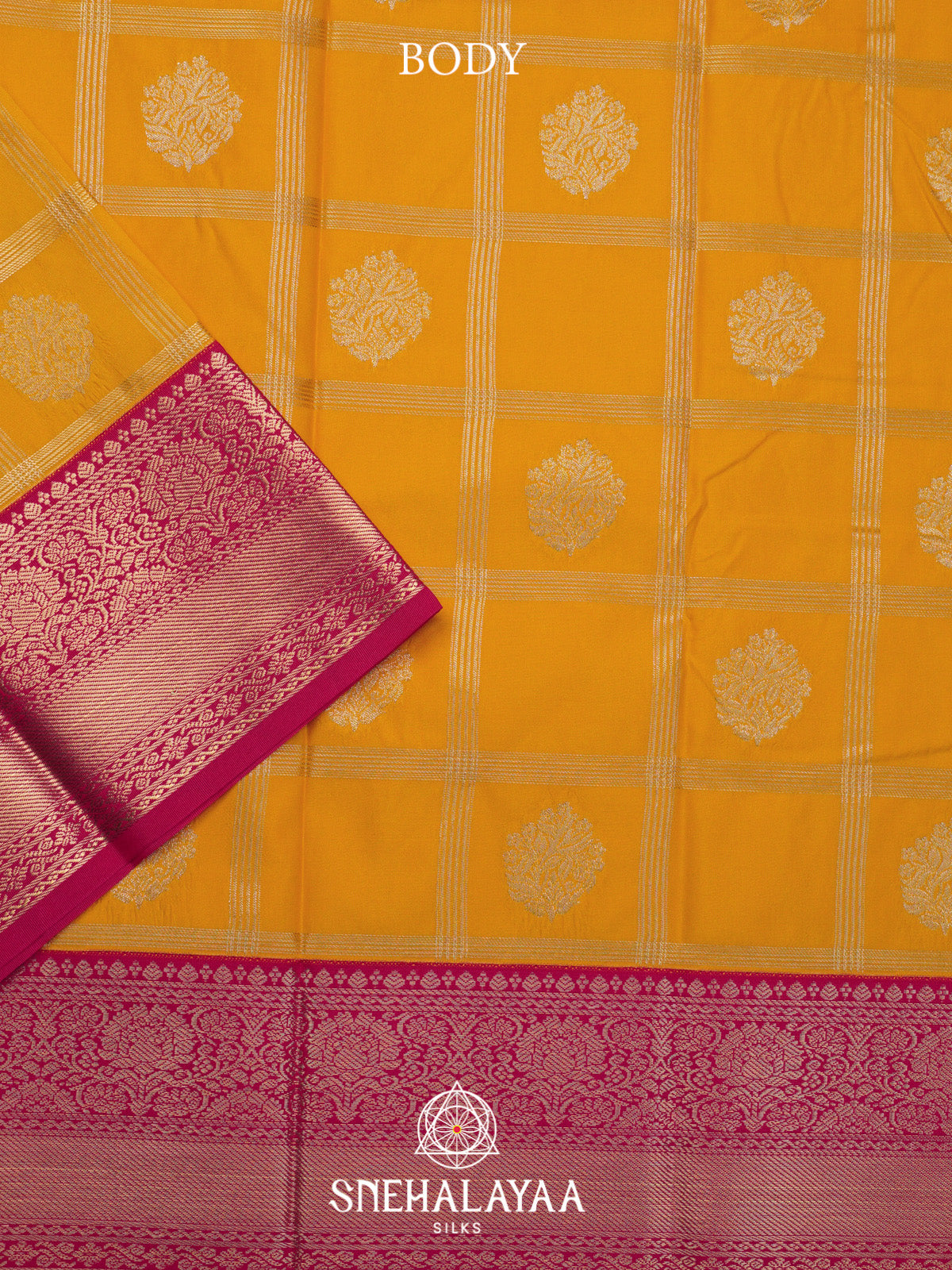 Mango Yellow Art Silk Saree