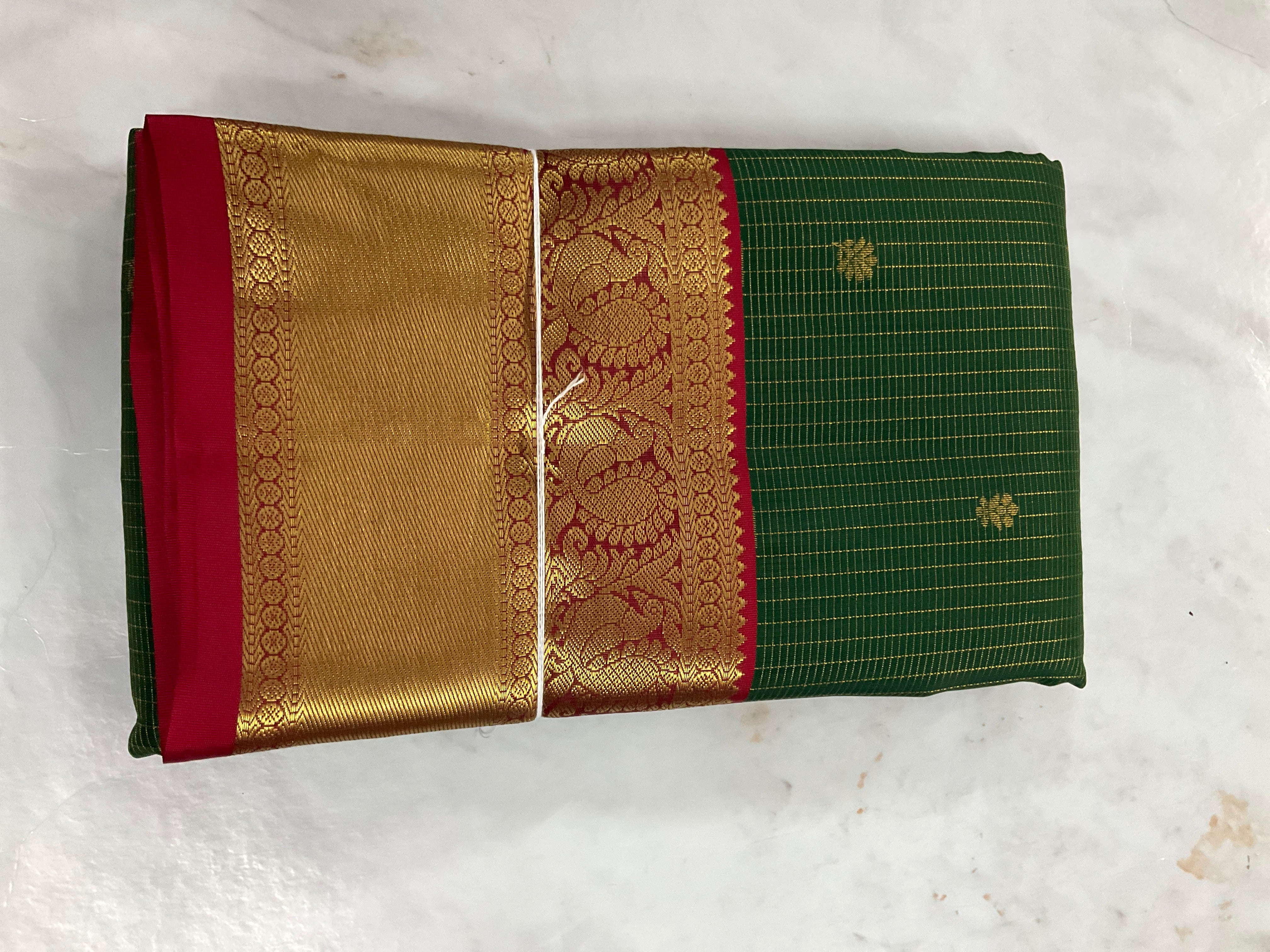 Forest Green Kanjivaram Silk Saree