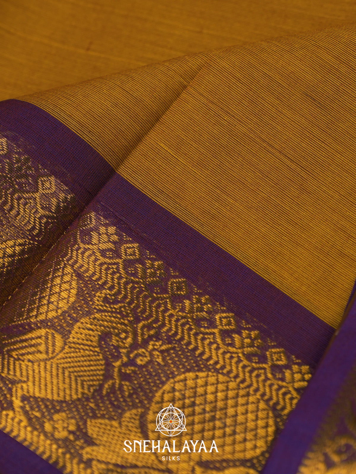 Mustard Yellow Chettinad Cotton Saree