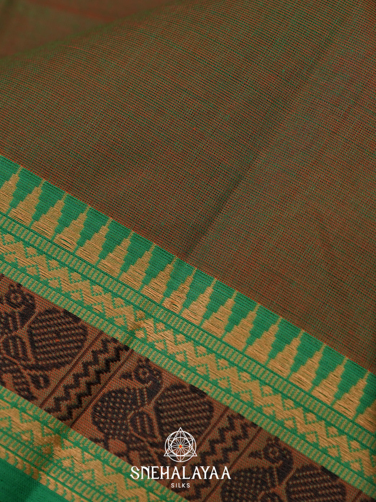 Olive Green Chettinad Cotton Saree