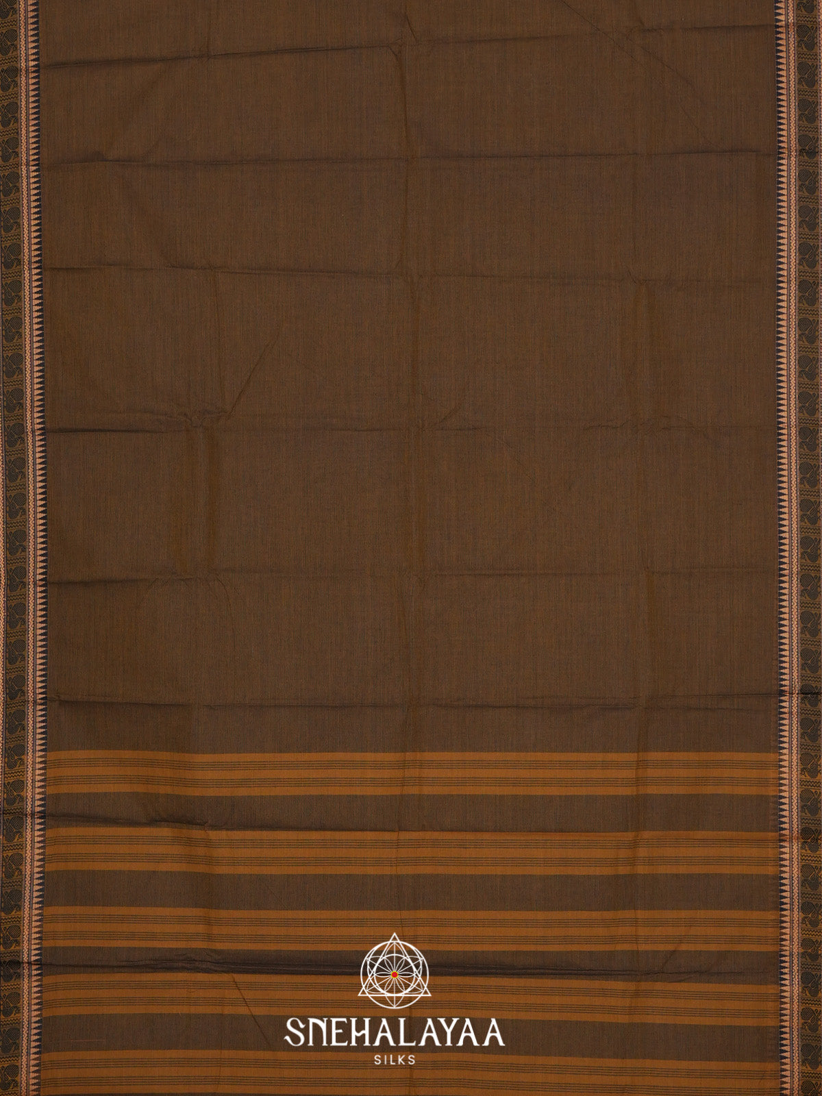 Olive Green Chettinad Cotton Saree
