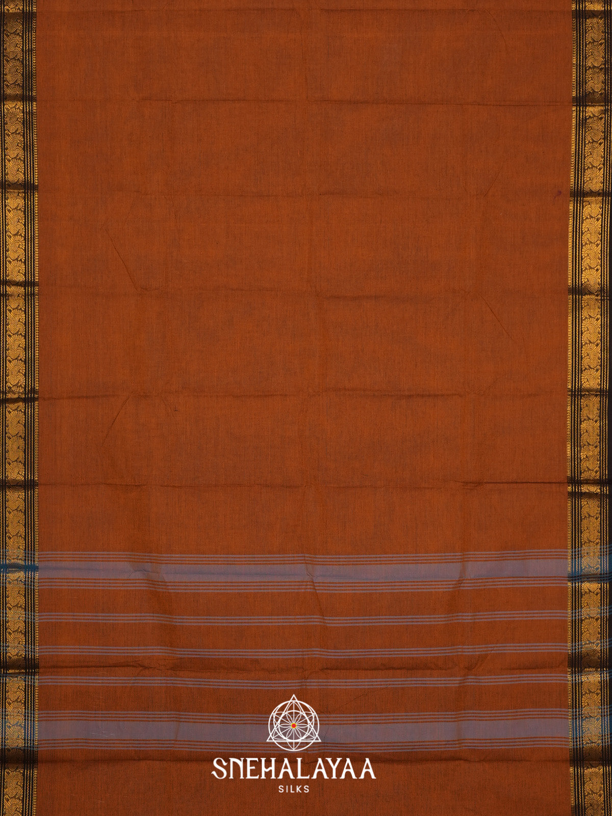 Burnt Orange Chettinad Cotton Saree