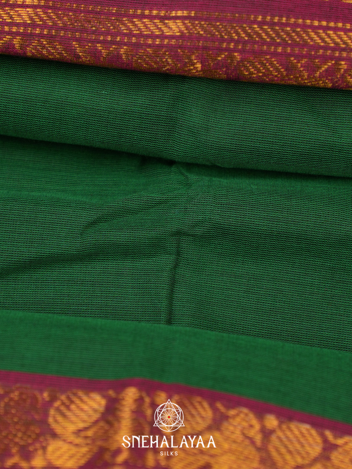Forest Green Handloom Cotton Saree