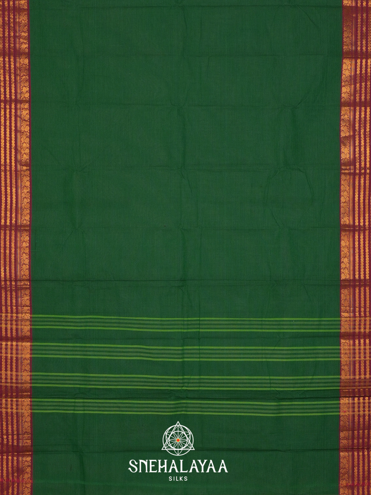 Forest Green Handloom Cotton Saree