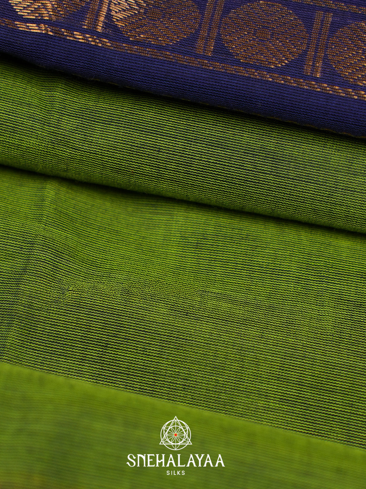 Parrot Green Handloom Cotton Saree