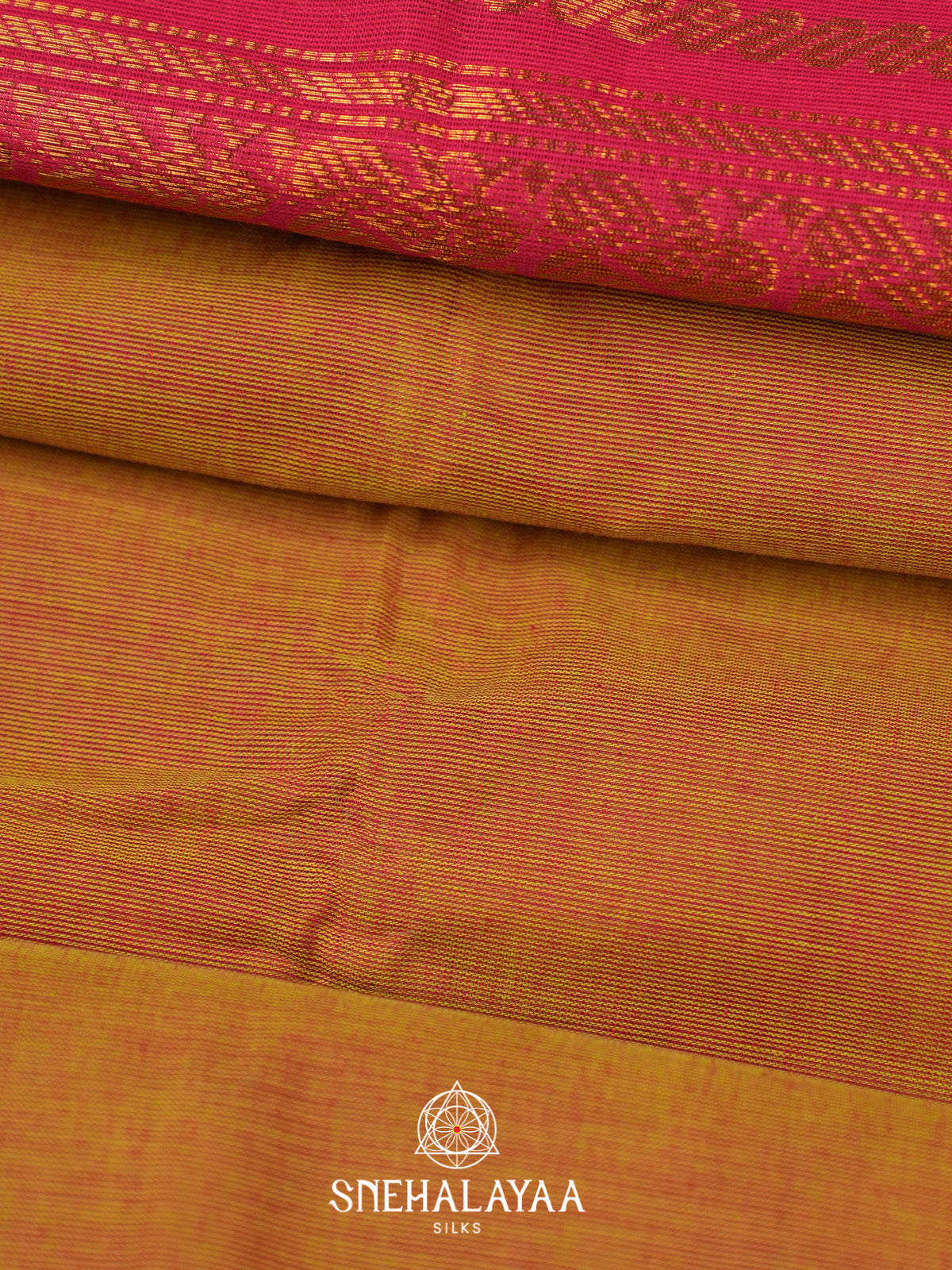 Orange Handloom Cotton Saree