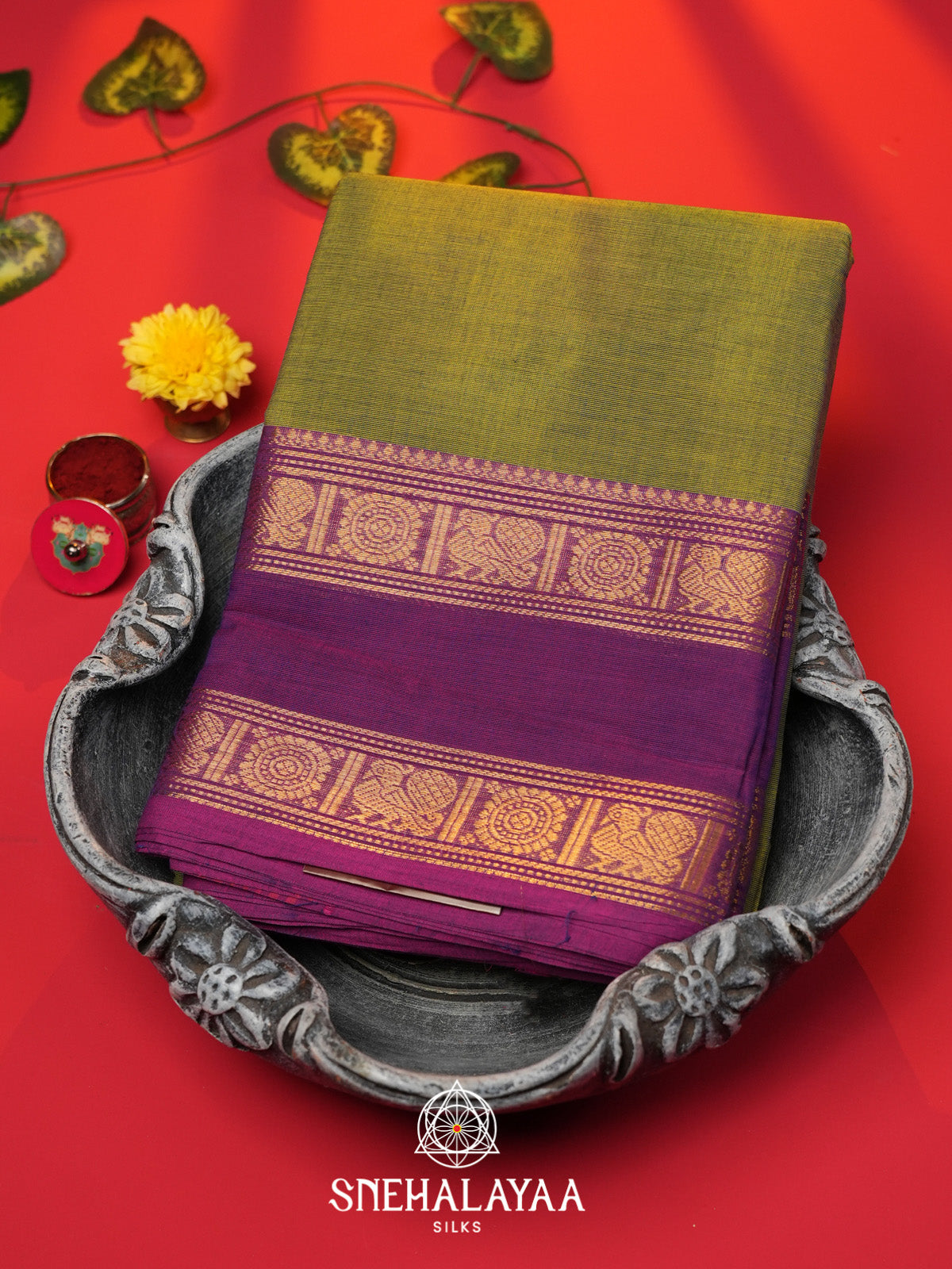 Green Handloom Cotton Saree