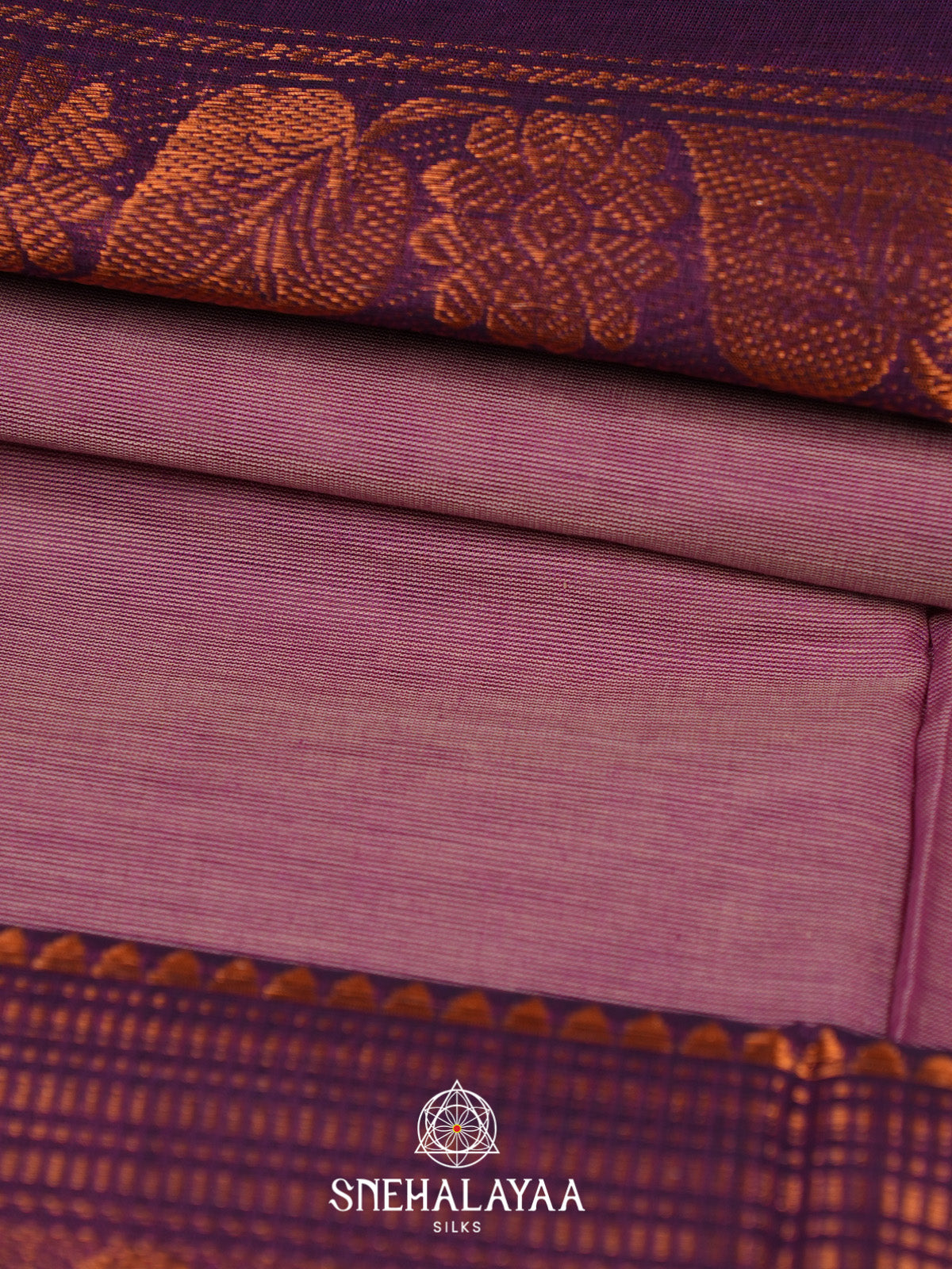 Mauve Pink Handloom Cotton Saree