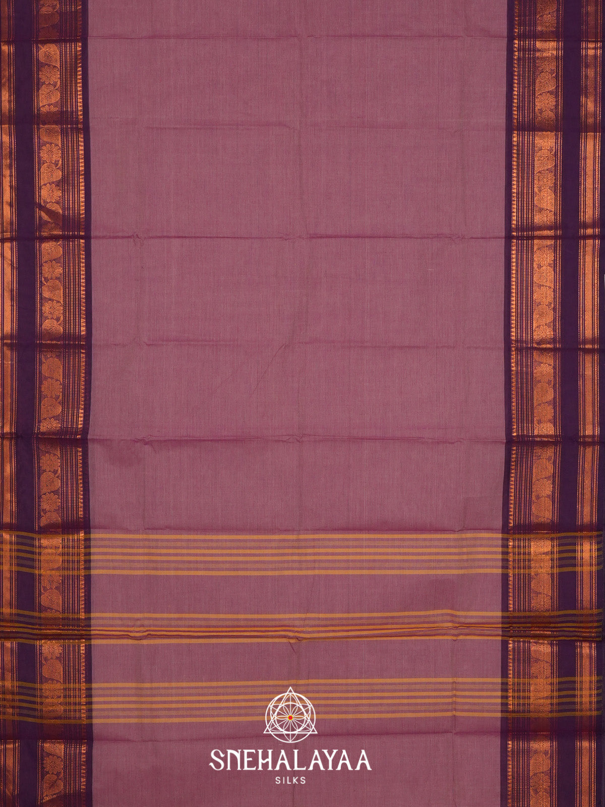 Mauve Pink Handloom Cotton Saree