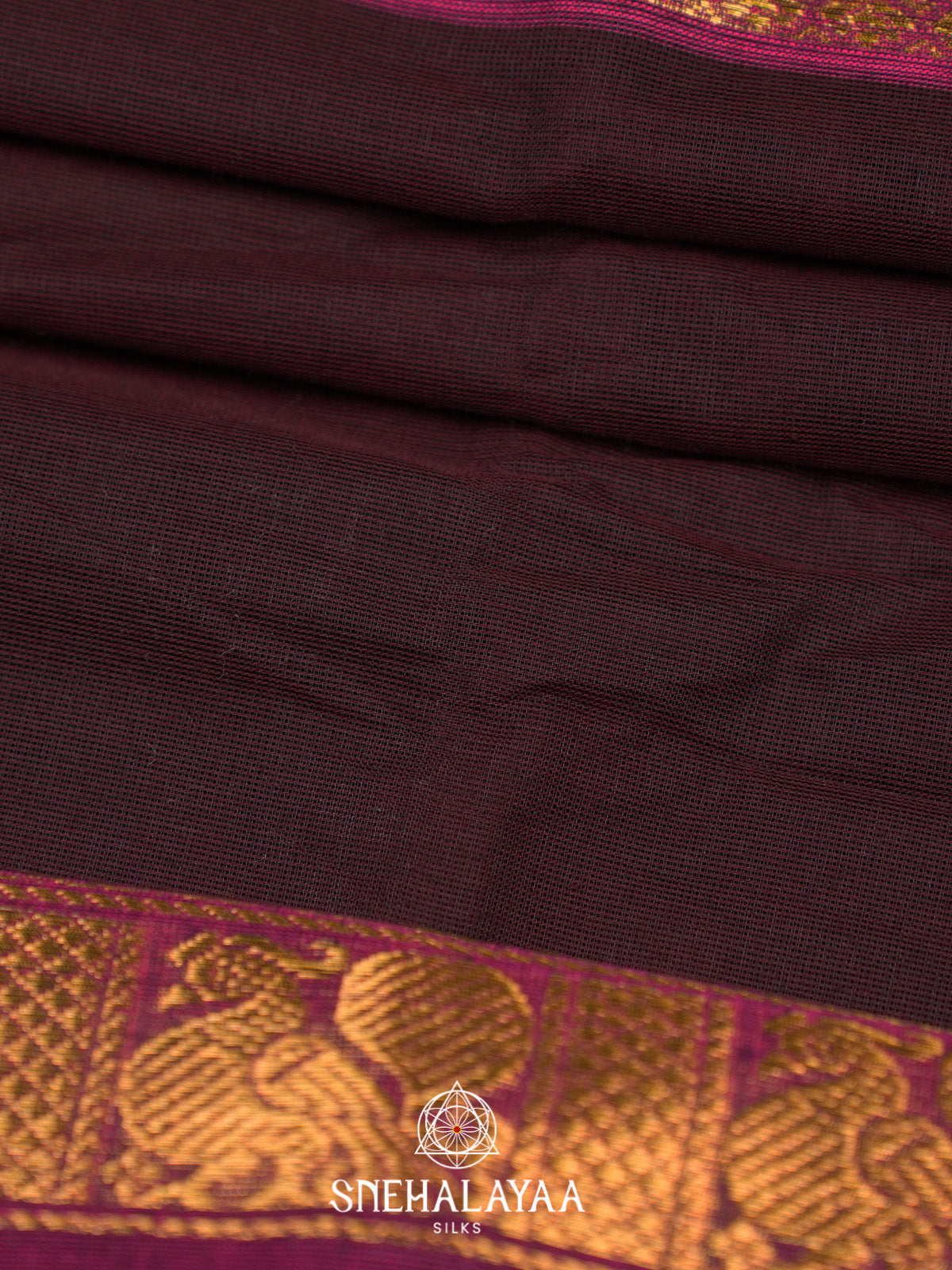 Coffee Brown Handloom Cotton Saree