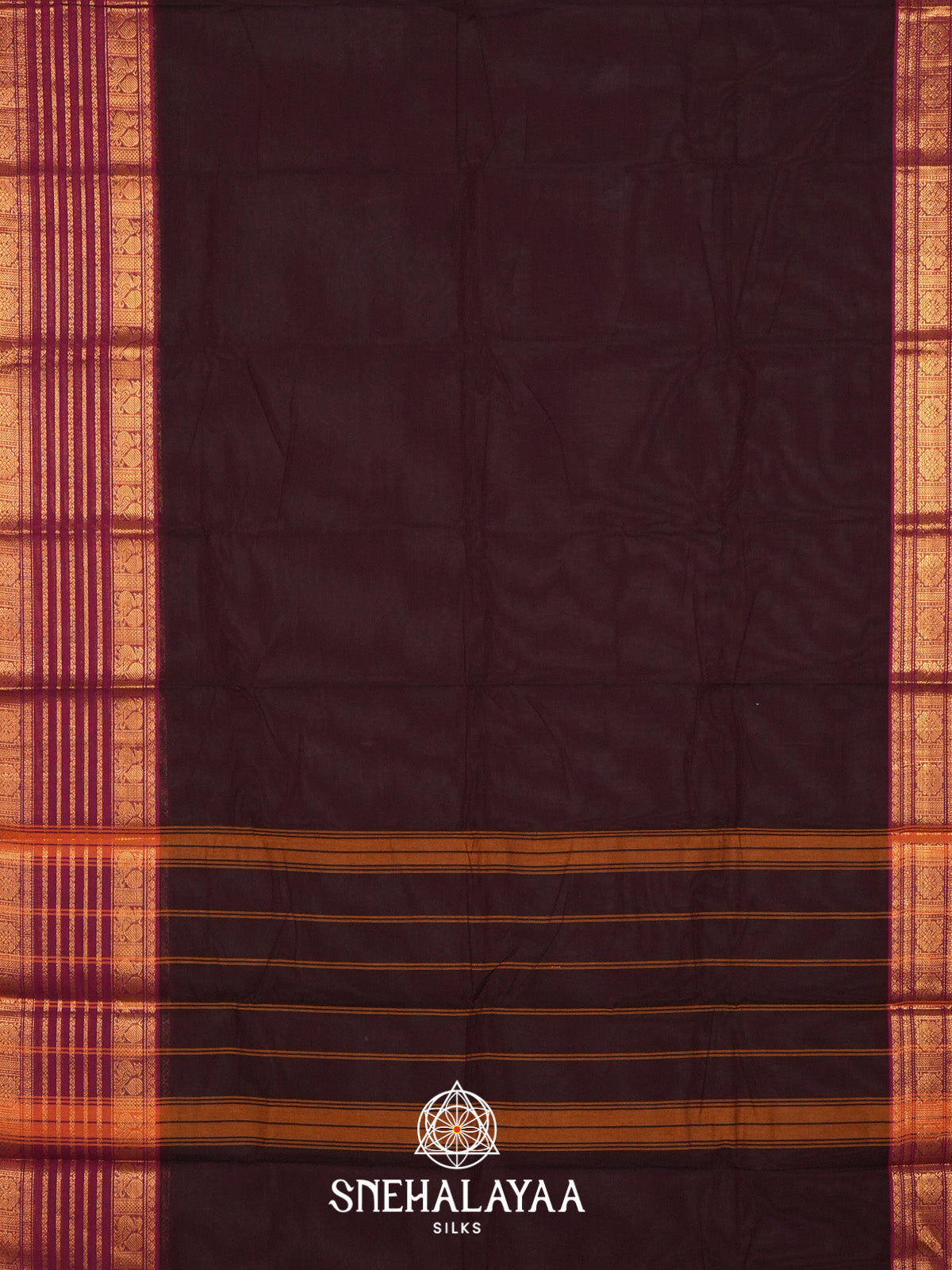 Coffee Brown Handloom Cotton Saree