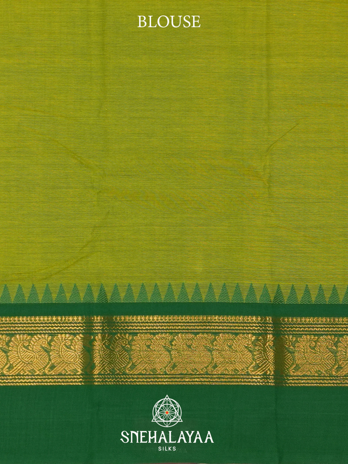Chartreuse Green Handloom Cotton Saree