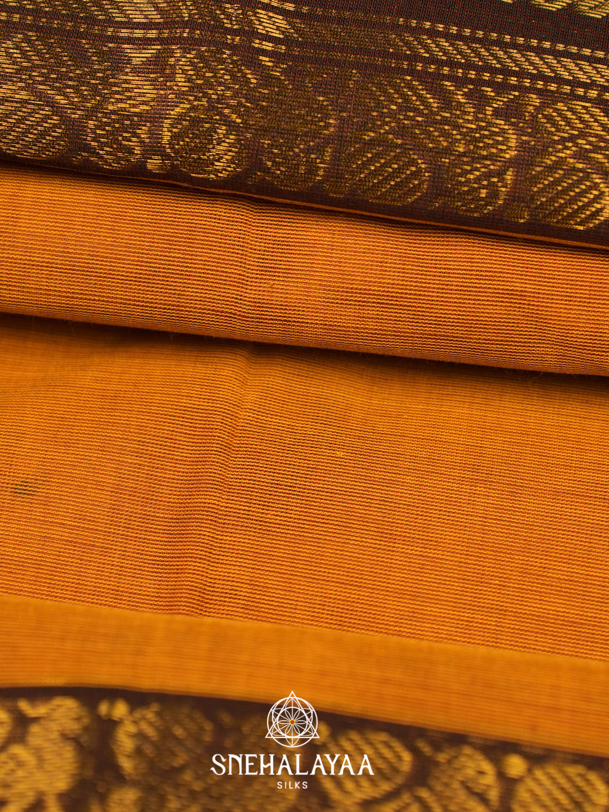 Orange Handloom Cotton Saree