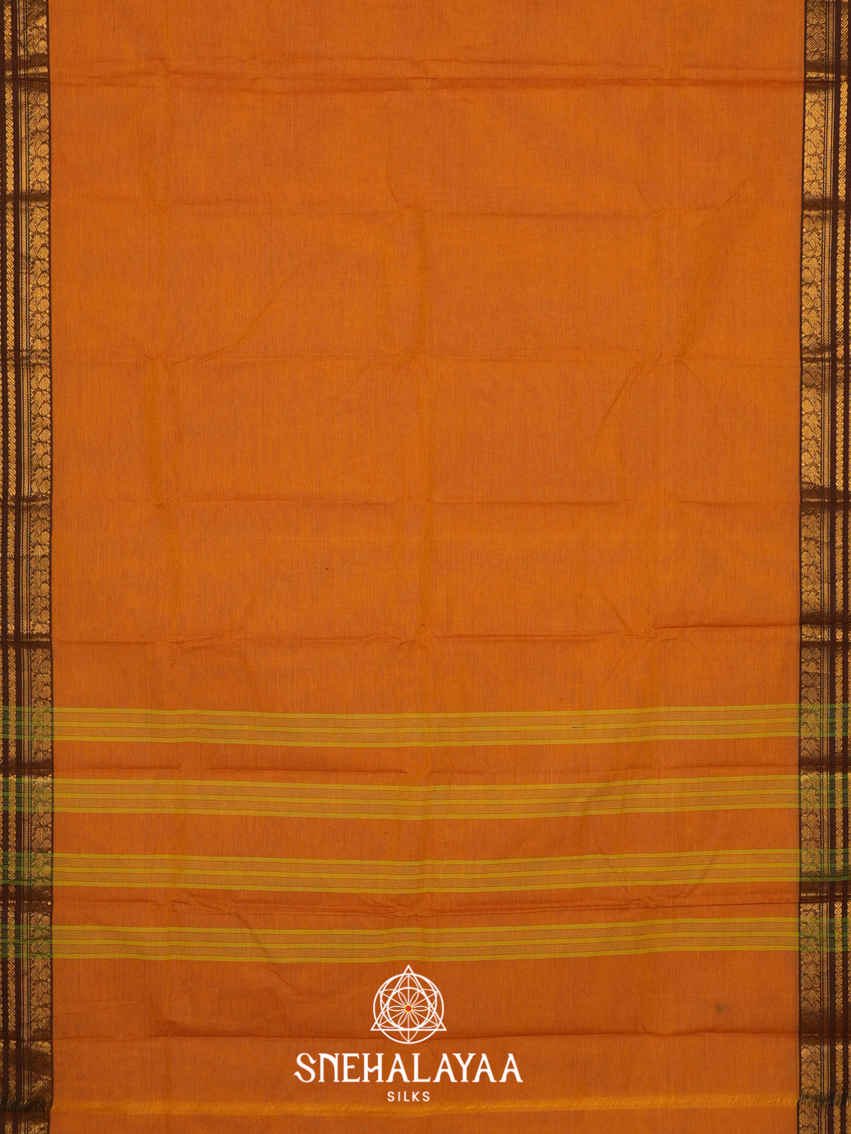 Orange Handloom Cotton Saree
