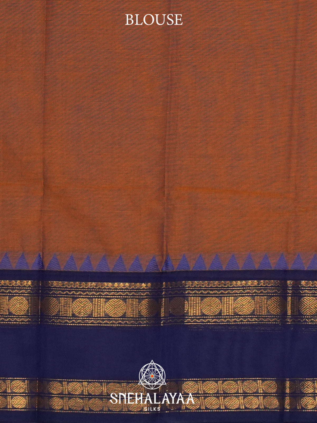 Brunt Orange Handloom Cotton Saree