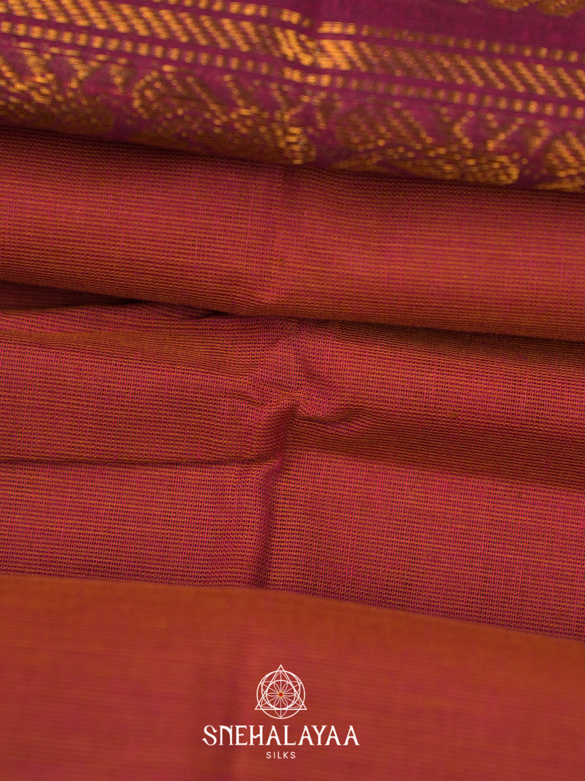 Coral Orange Handloom Cotton Saree