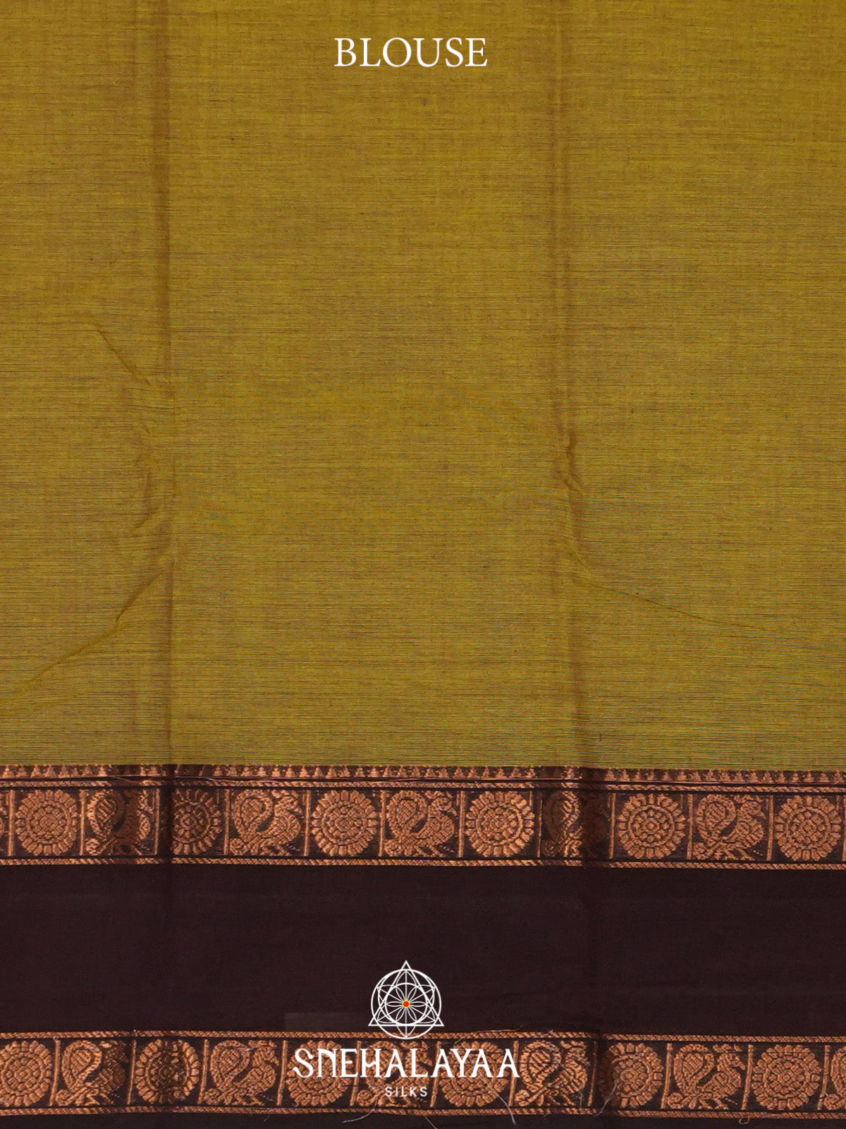 Olive Yellow Handloom Cotton Saree
