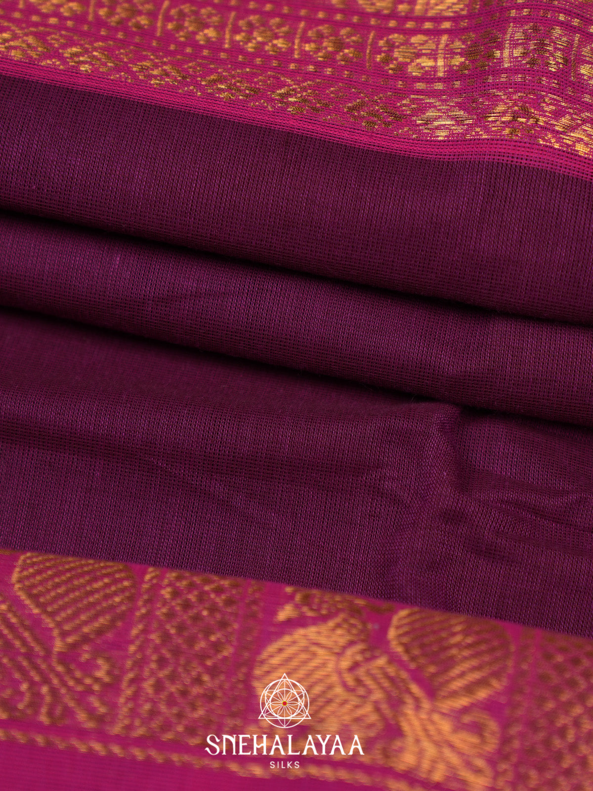 Magenta Handloom Cotton Saree