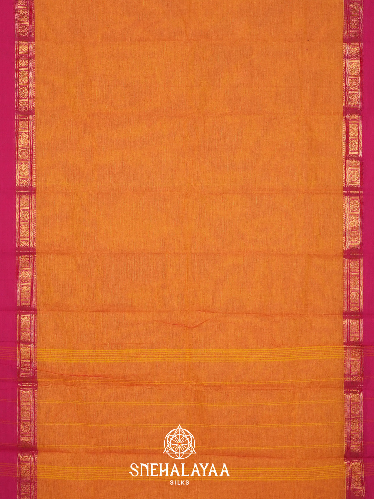 Orange Handloom Cotton Saree