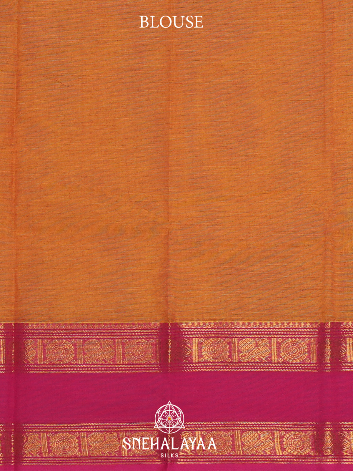 Orange Handloom Cotton Saree