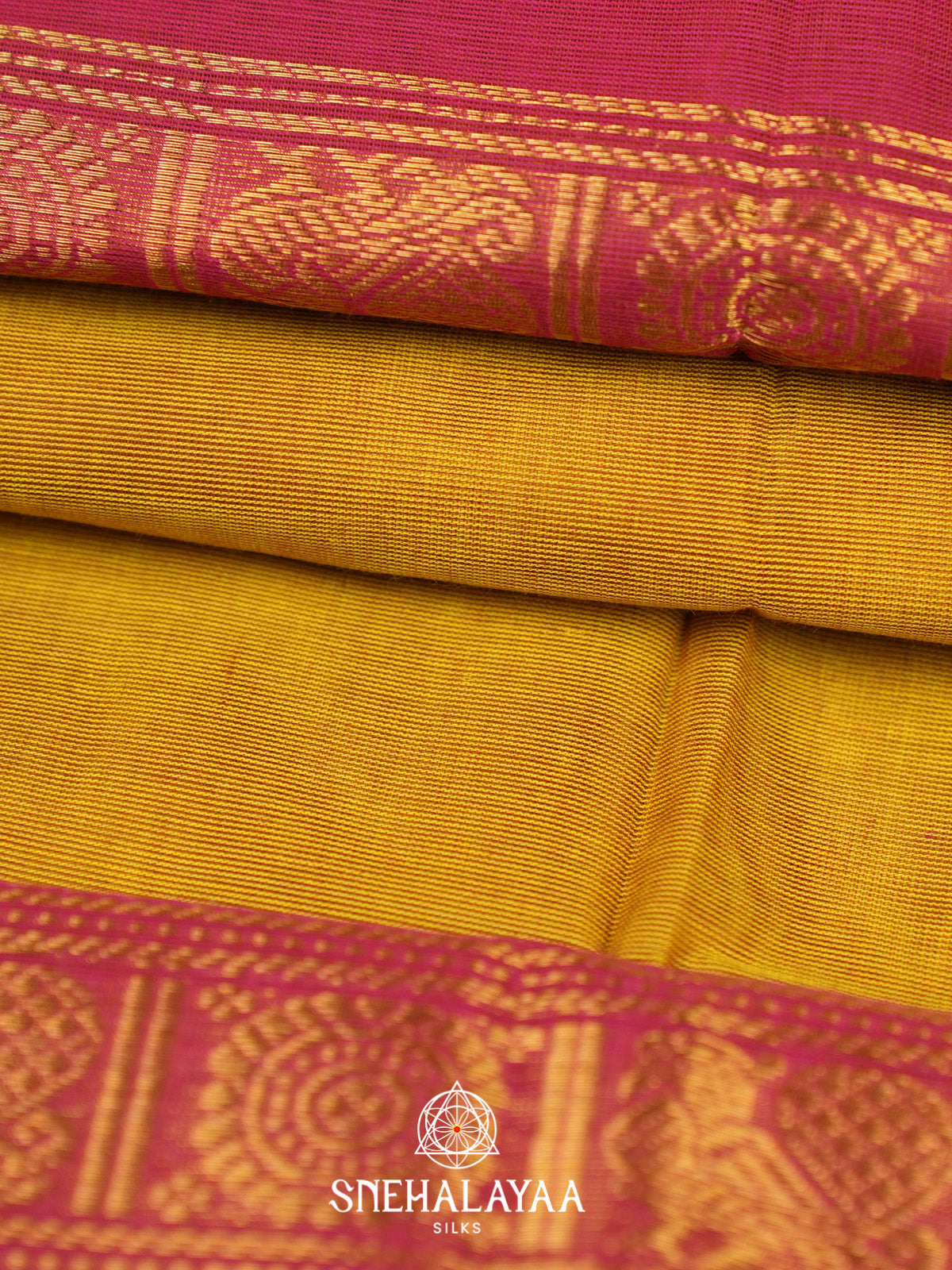 Mango Yellow Handloom Cotton Saree