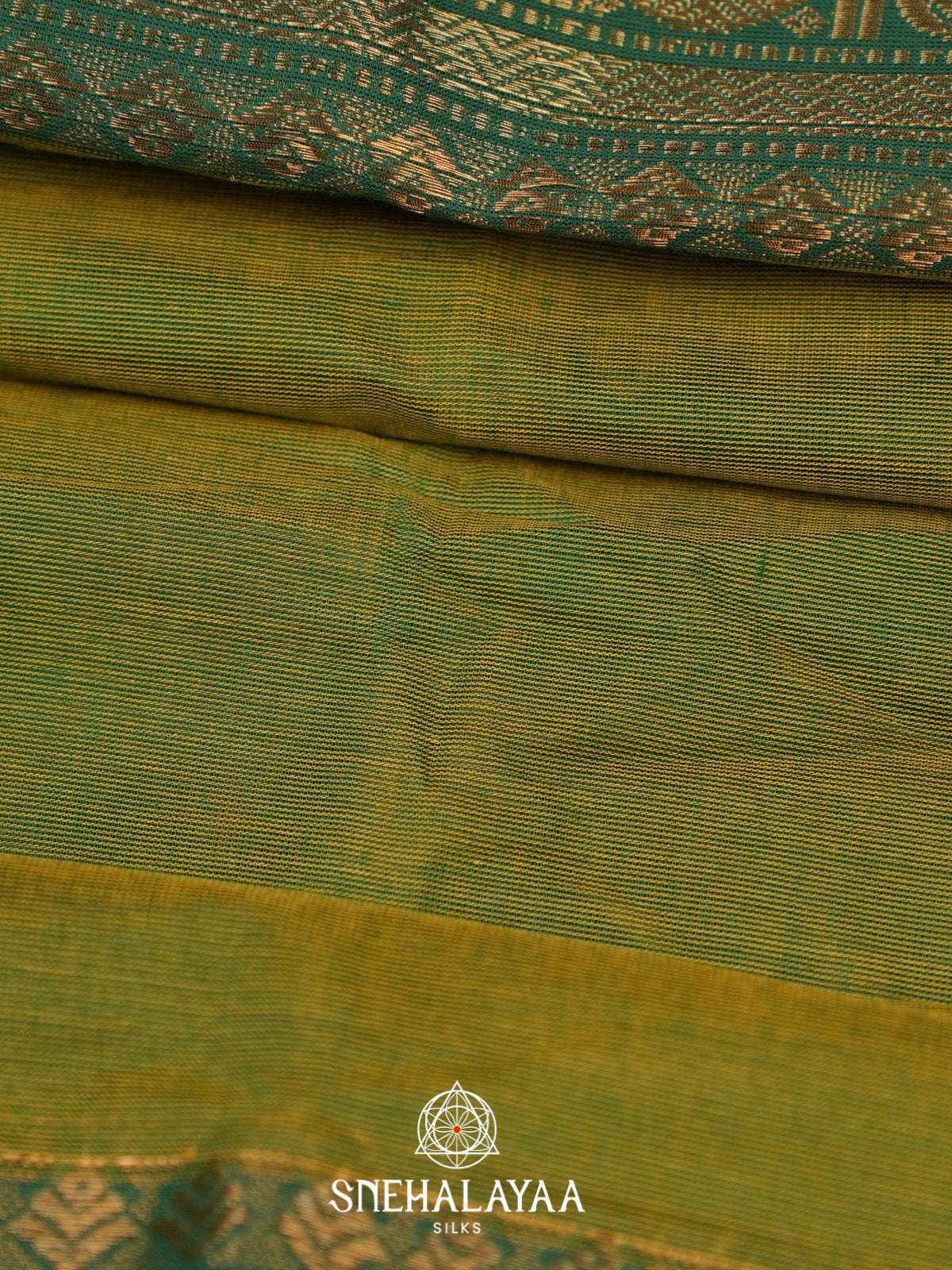Mehandi Green Handloom Cotton Saree