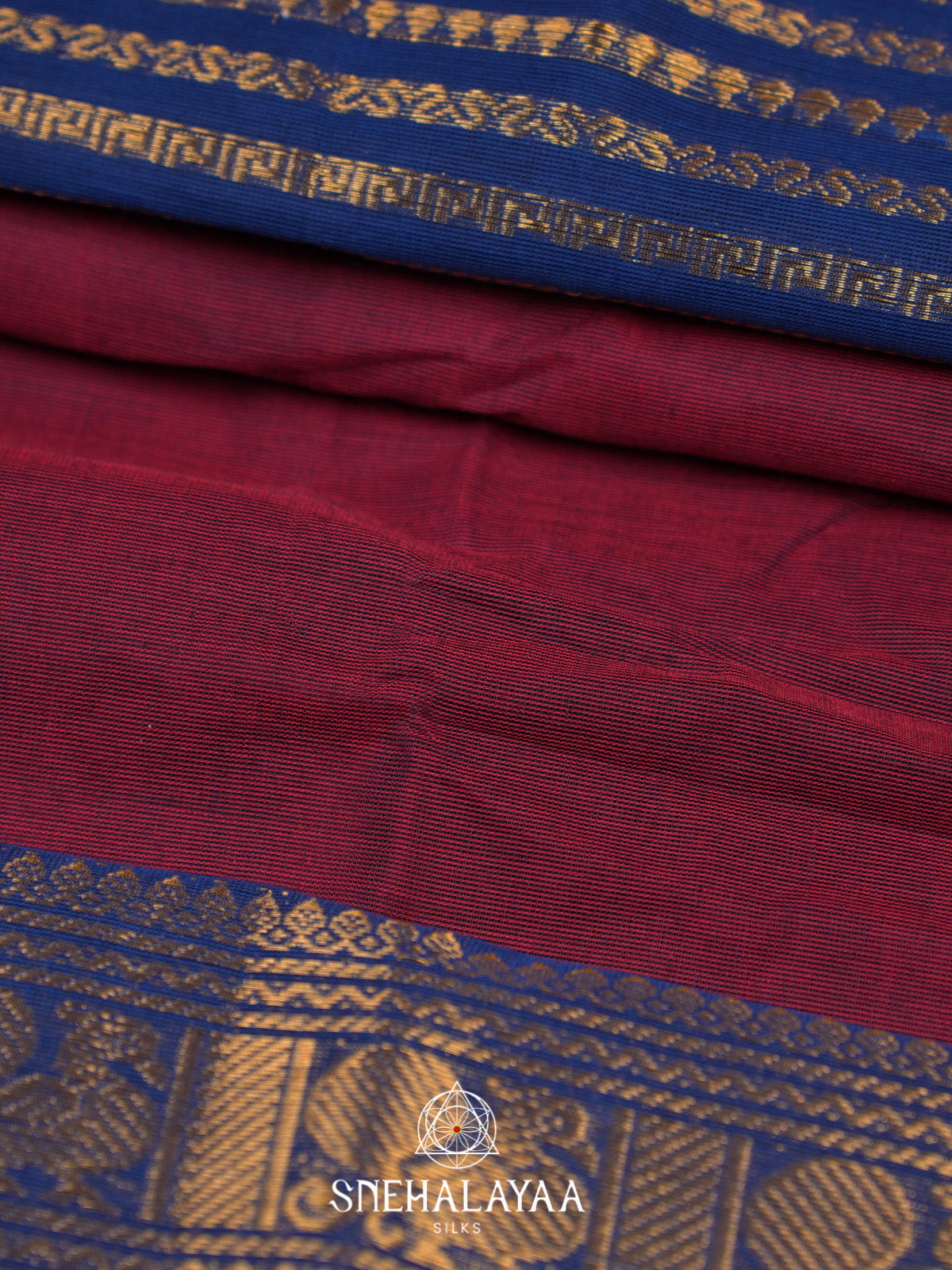 Maroon Handloom Cotton Saree