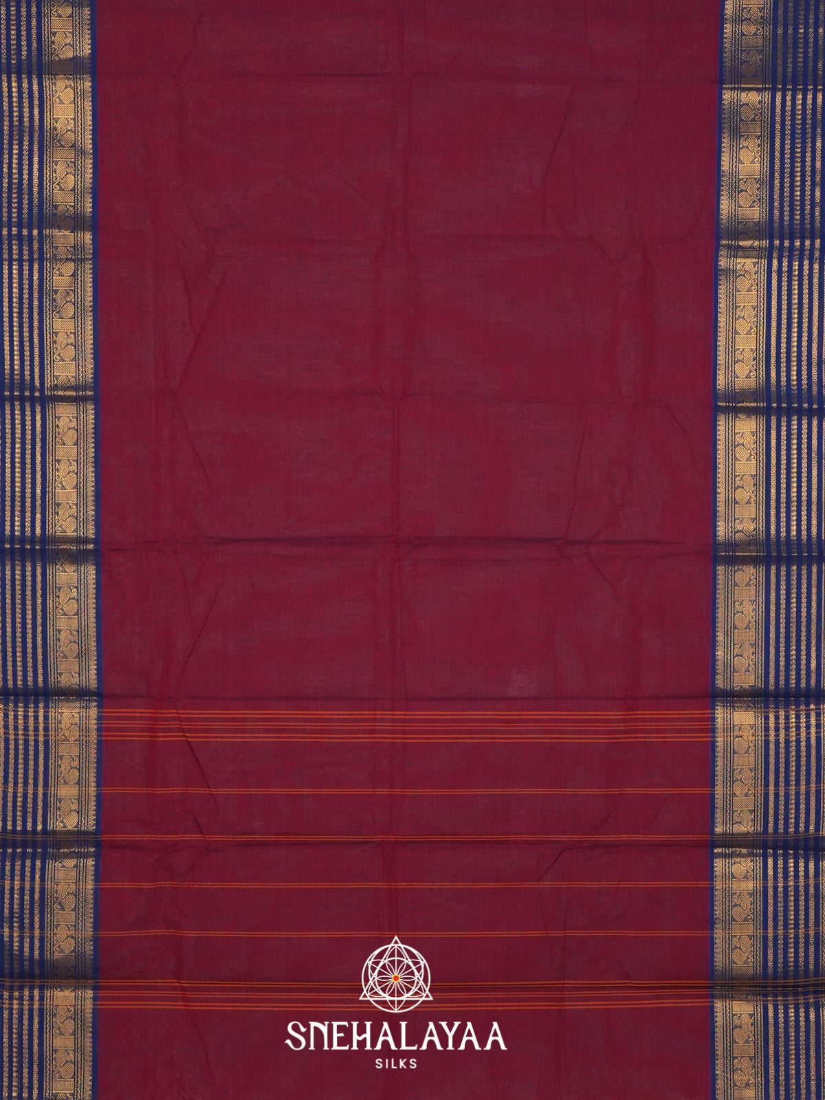 Maroon Handloom Cotton Saree