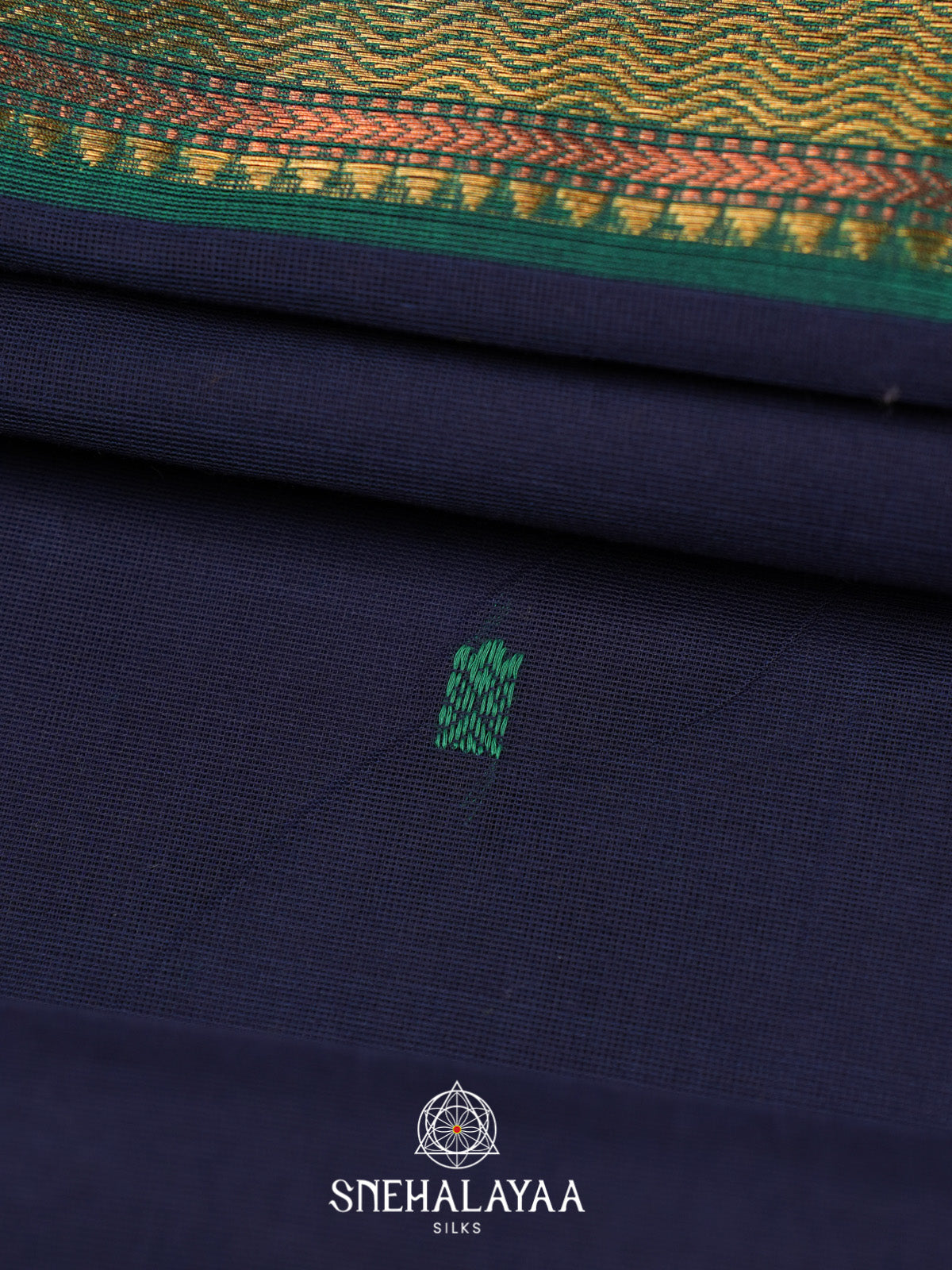 Midnight Blue Handloom Cotton Saree