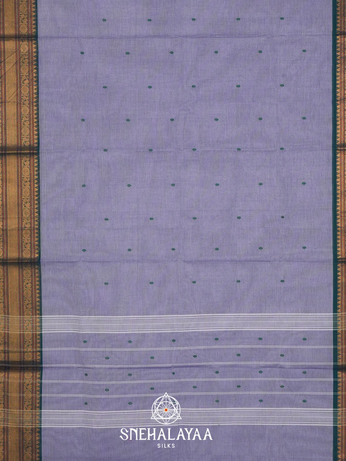 Soft Lilac Handloom Cotton Saree
