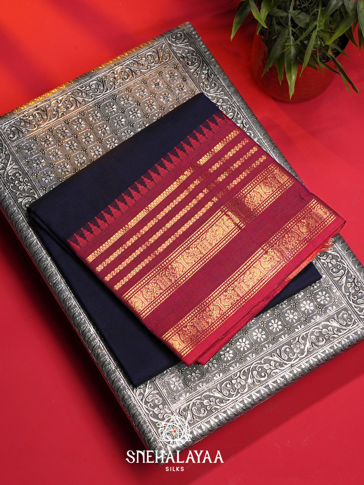 Purple Handloom Cotton Saree