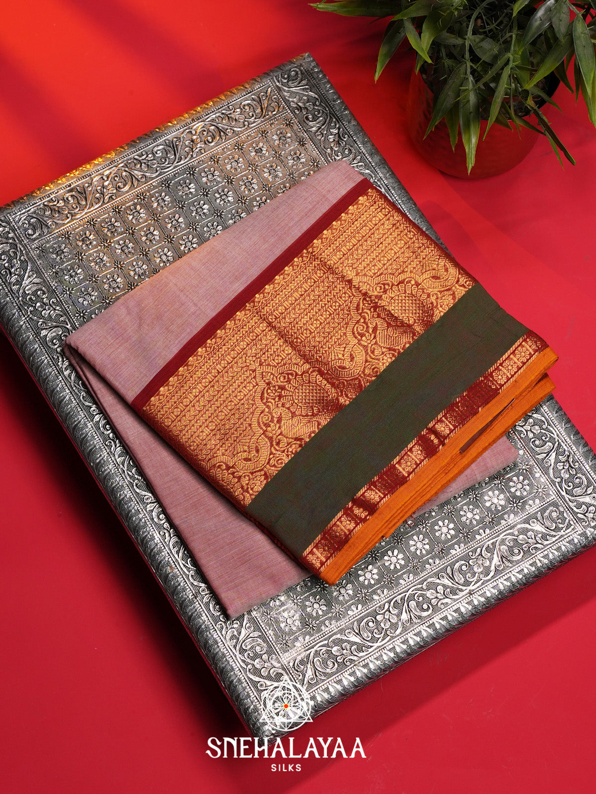 Baby Pink Handloom Cotton Saree