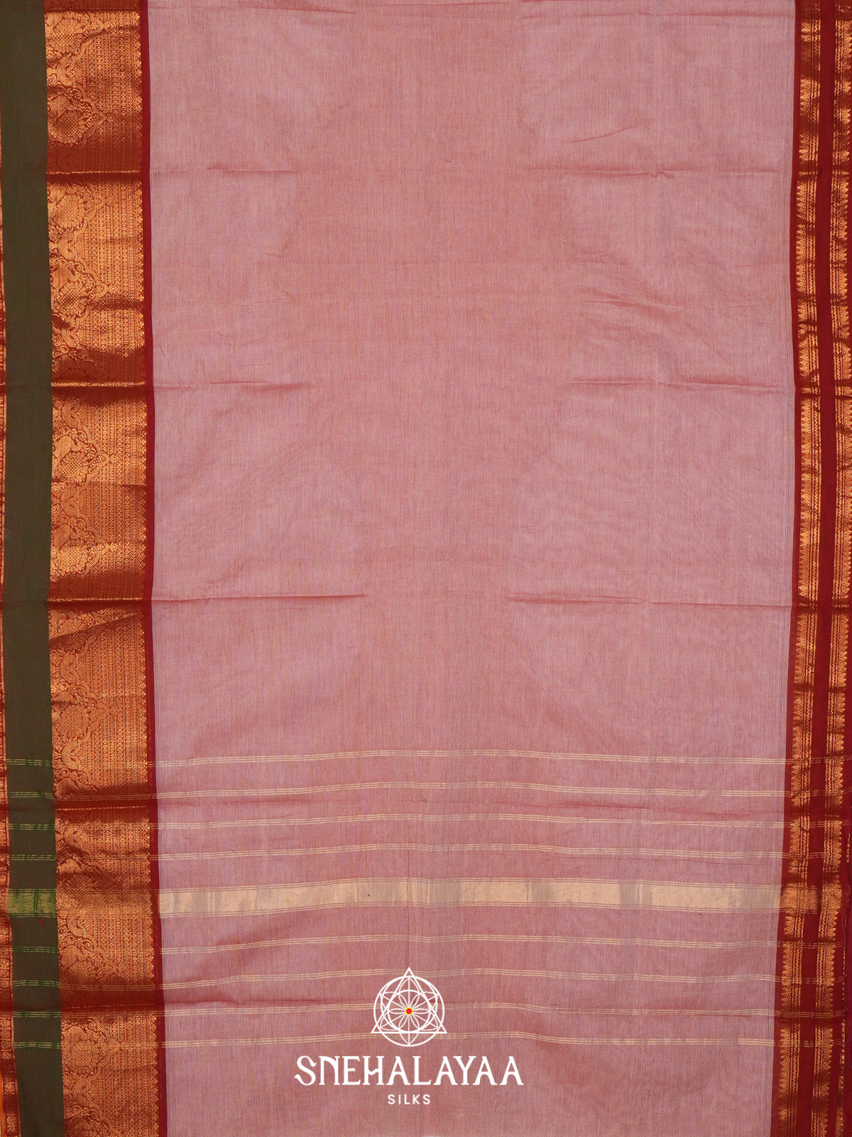 Baby Pink Handloom Cotton Saree
