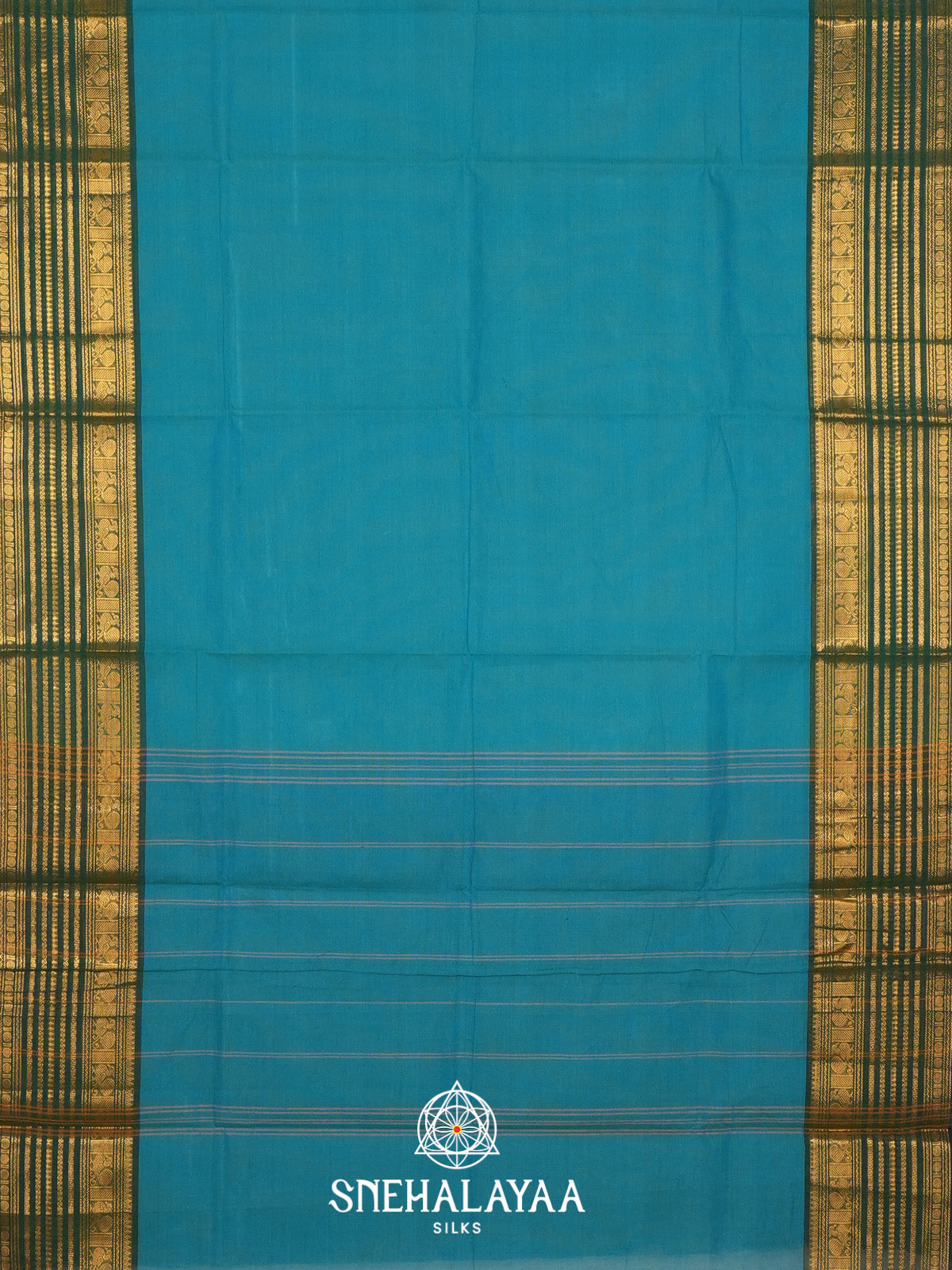 Aqua Blue Handloom Cotton Saree