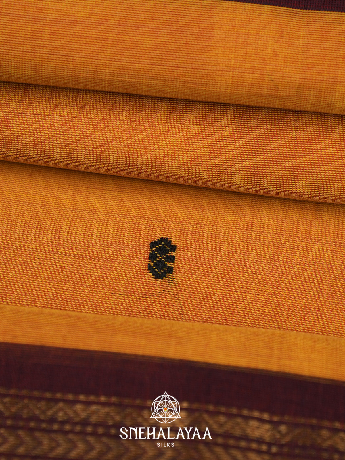 Orange Handloom Cotton Saree