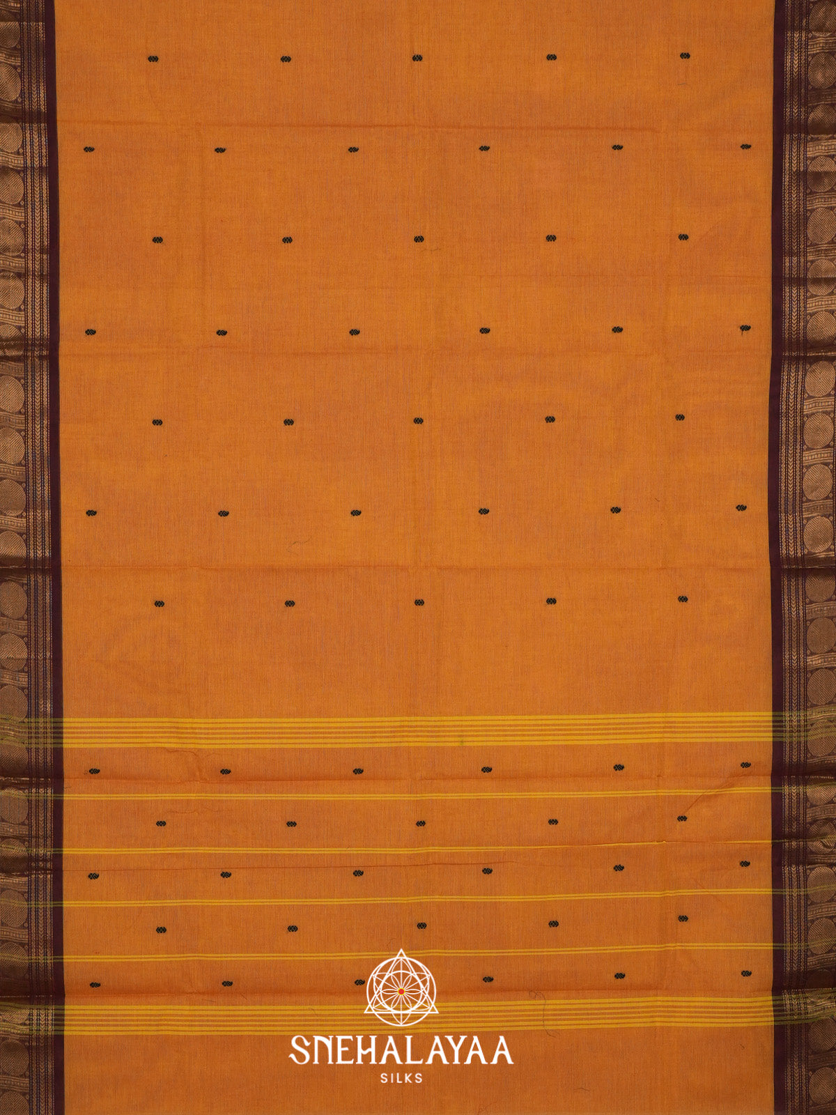 Orange Handloom Cotton Saree