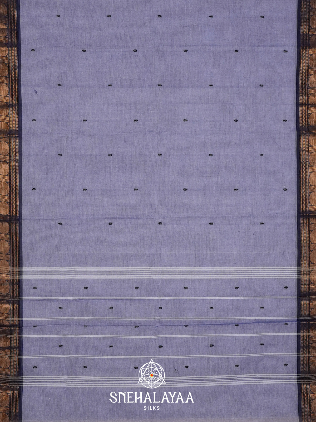 Soft Lilac Handloom Cotton Saree