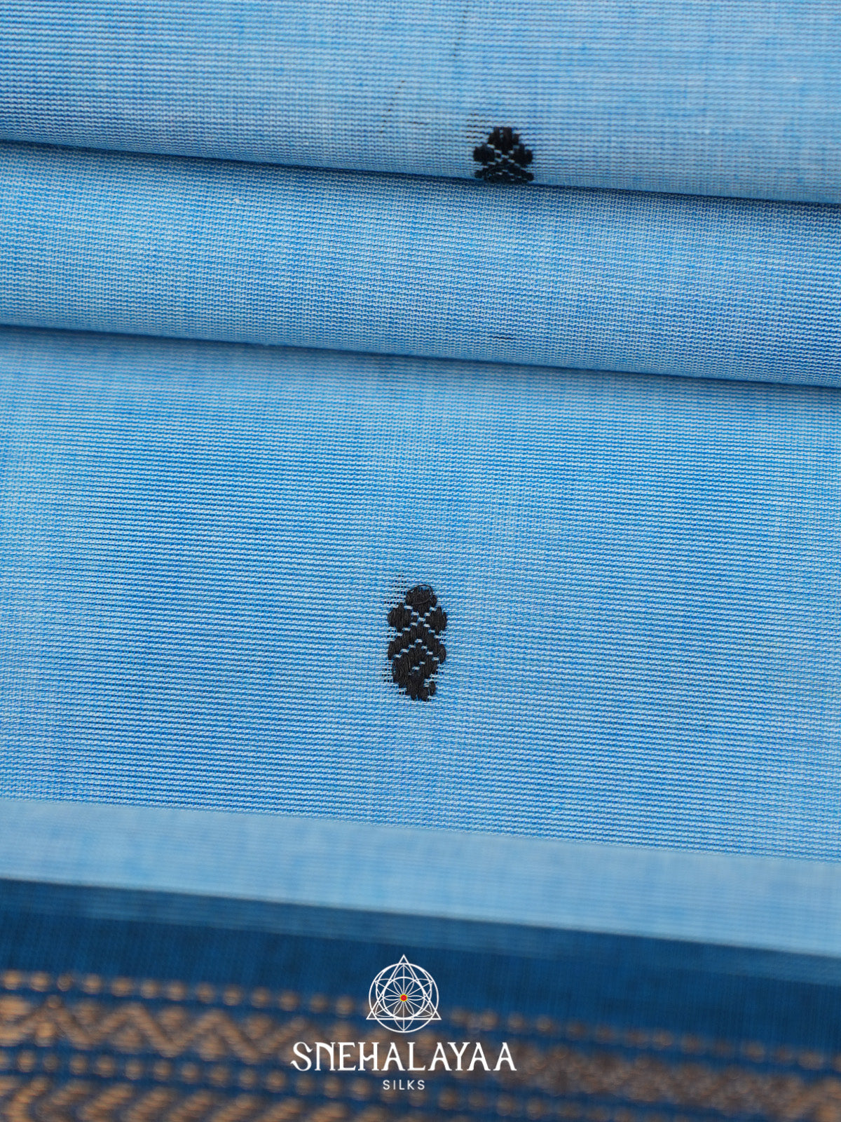 Aqua Blue Handloom Cotton Saree
