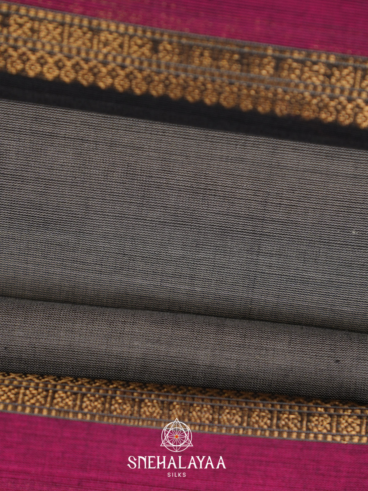 Grey Handloom Cotton Saree