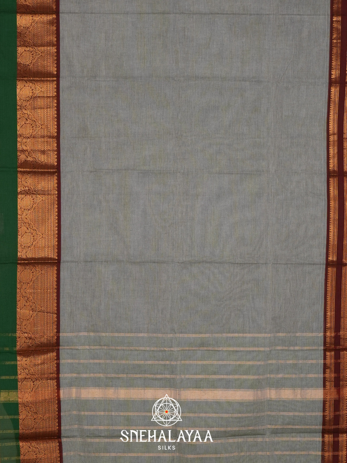 Grey Handloom Cotton Saree