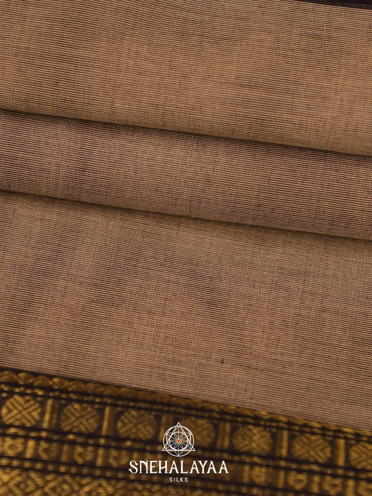 Brown Handloom Cotton Saree