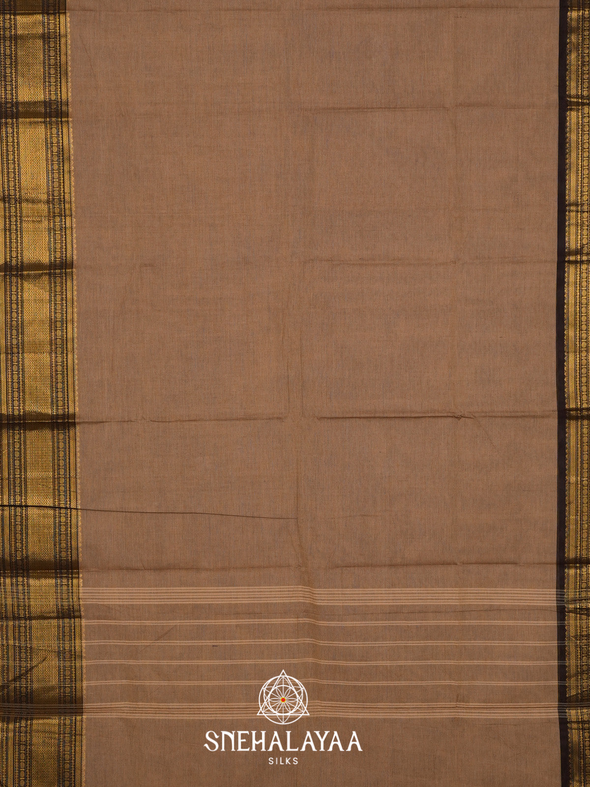 Brown Handloom Cotton Saree