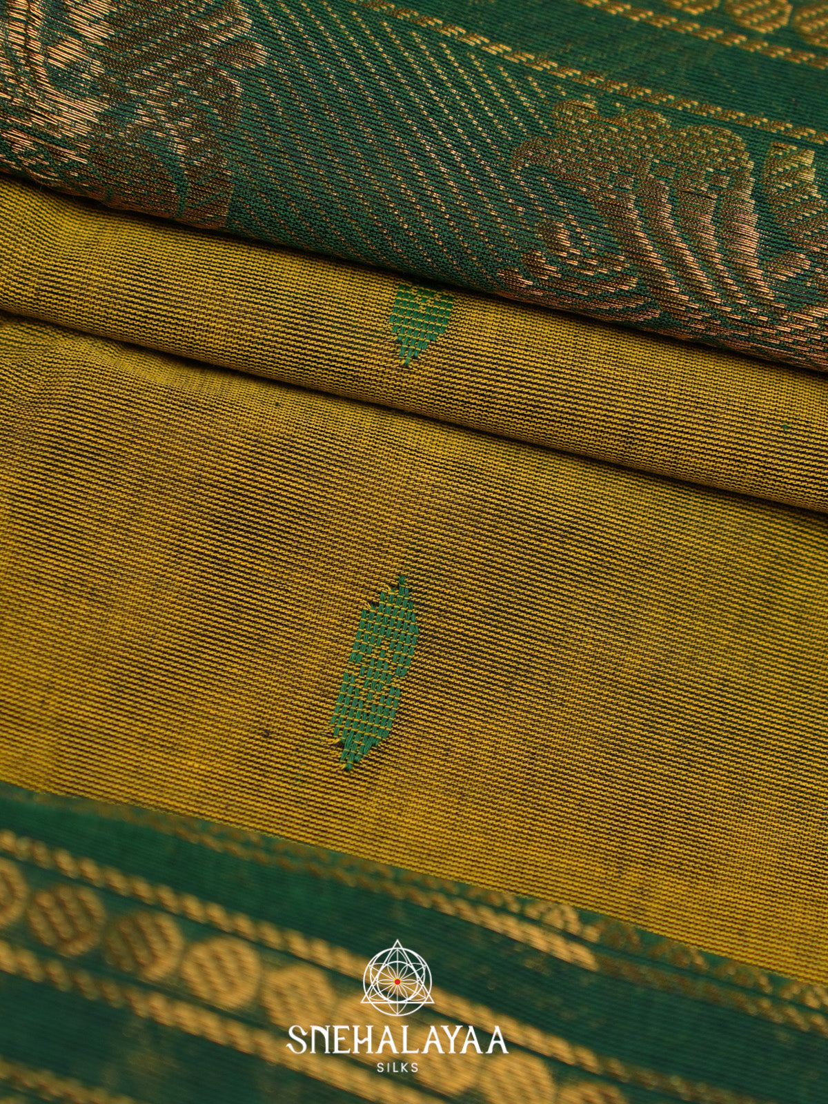 Moss Green Handloom Cotton Saree