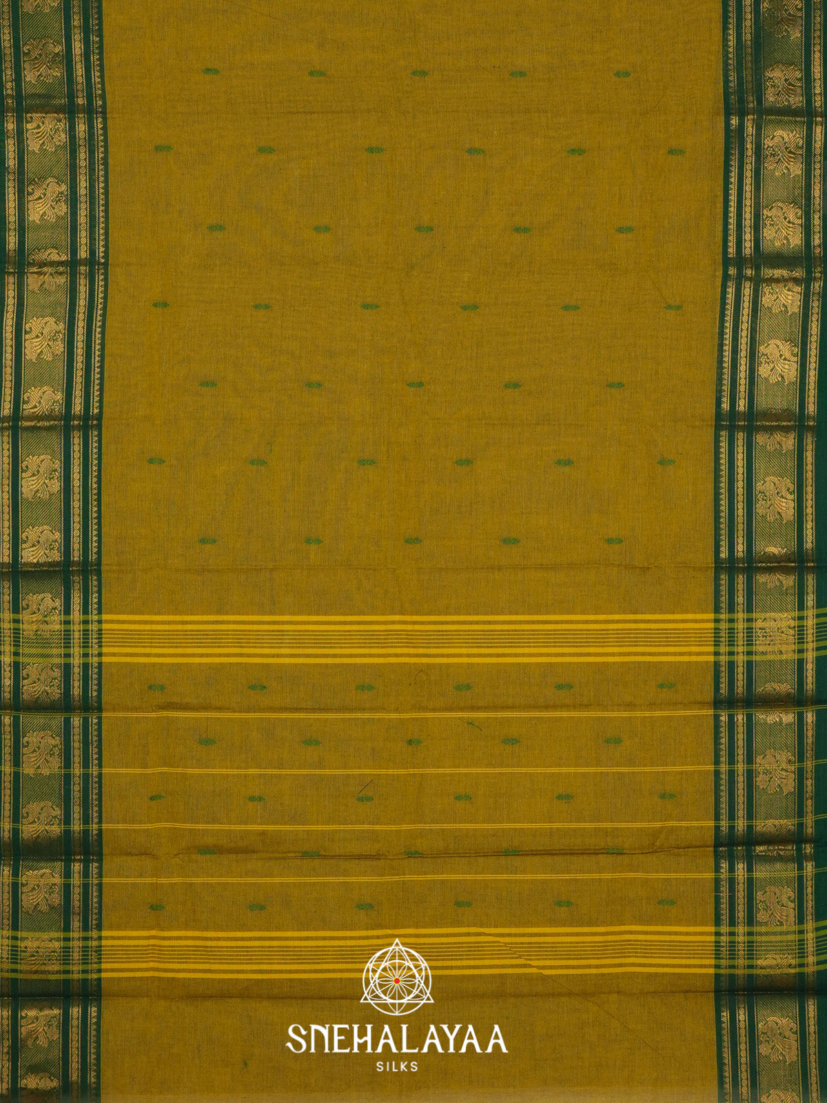 Moss Green Handloom Cotton Saree