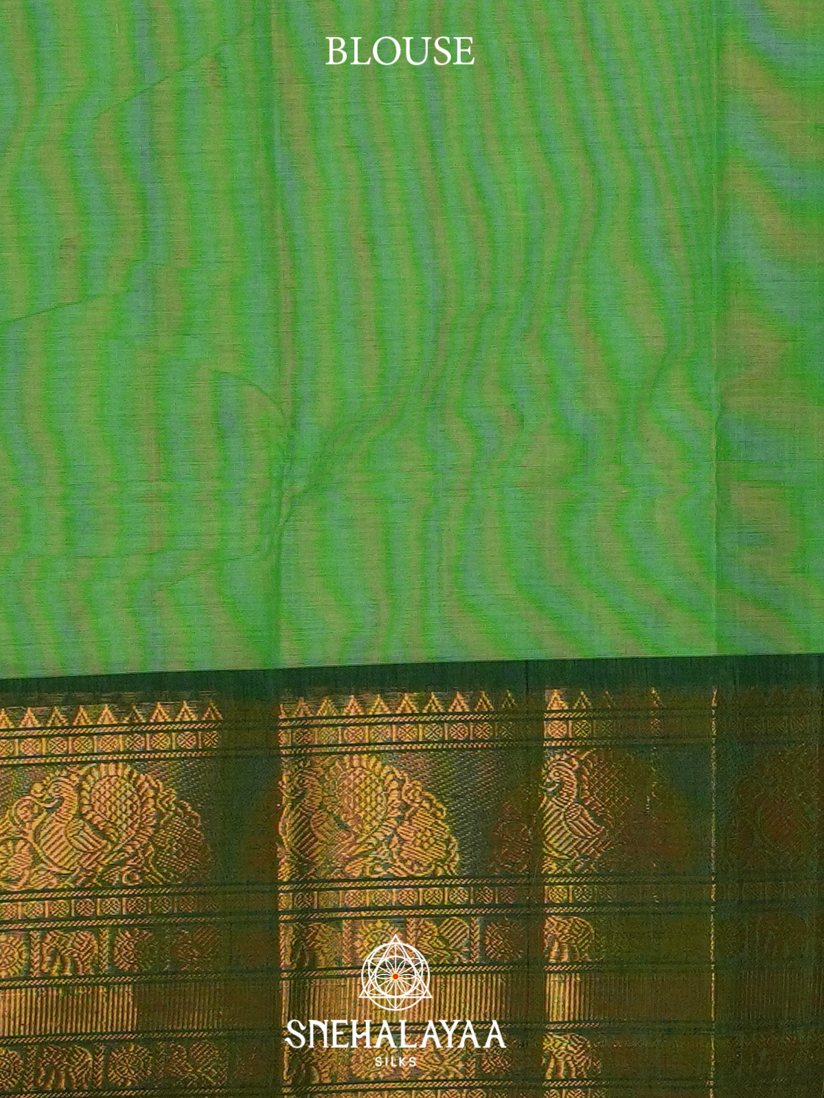 Parrot Green Handloom Cotton Saree