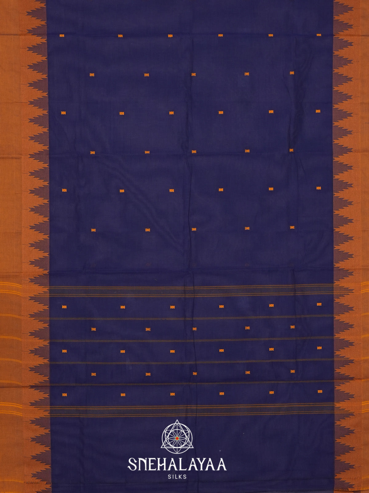 Ink Blue Handloom Cotton Saree
