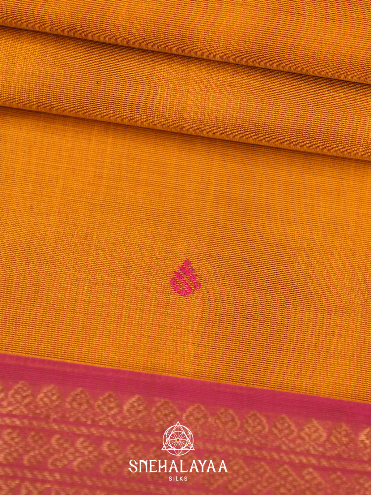 Mango Yellow Handloom Cotton Saree