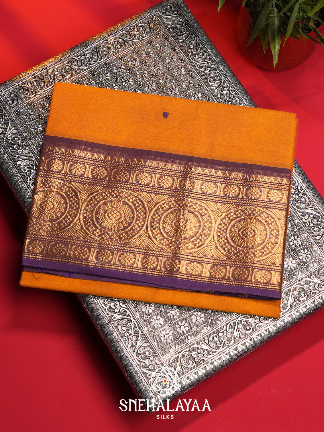 Mango Yellow Handloom Cotton Saree