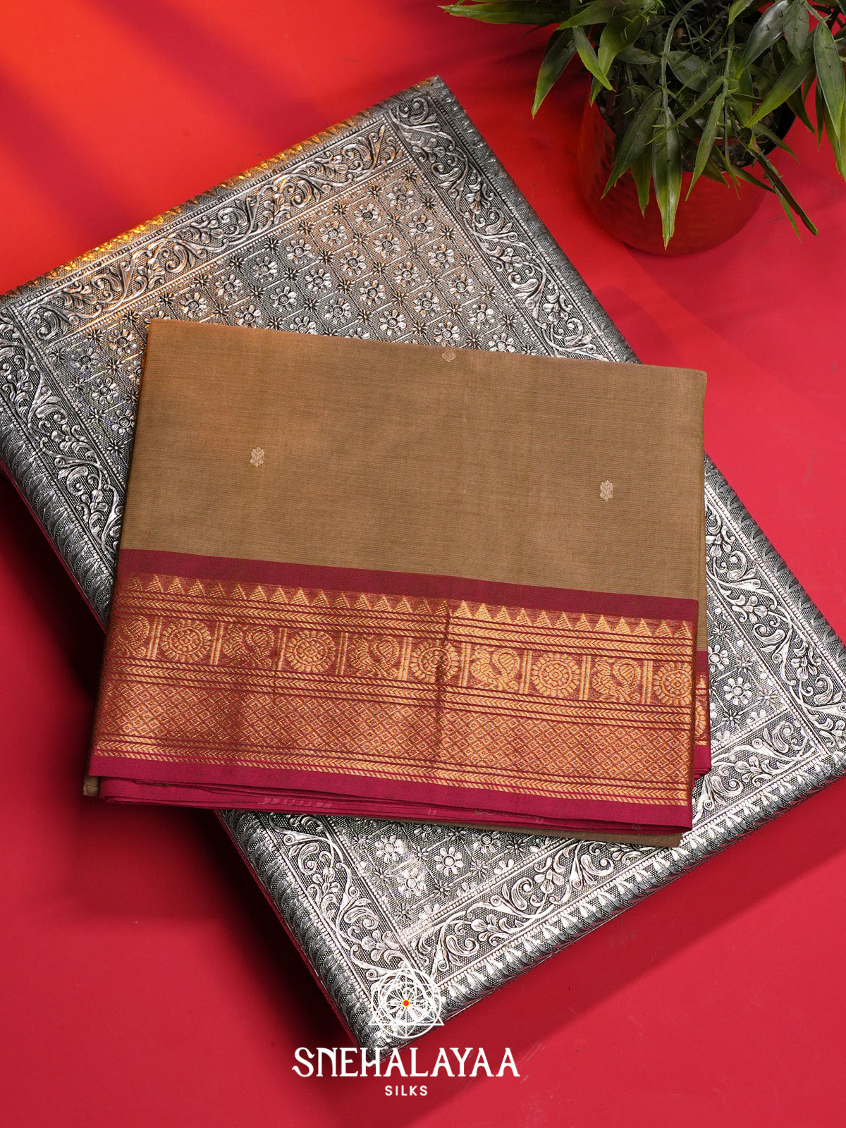 Mustard Handloom Cotton Saree