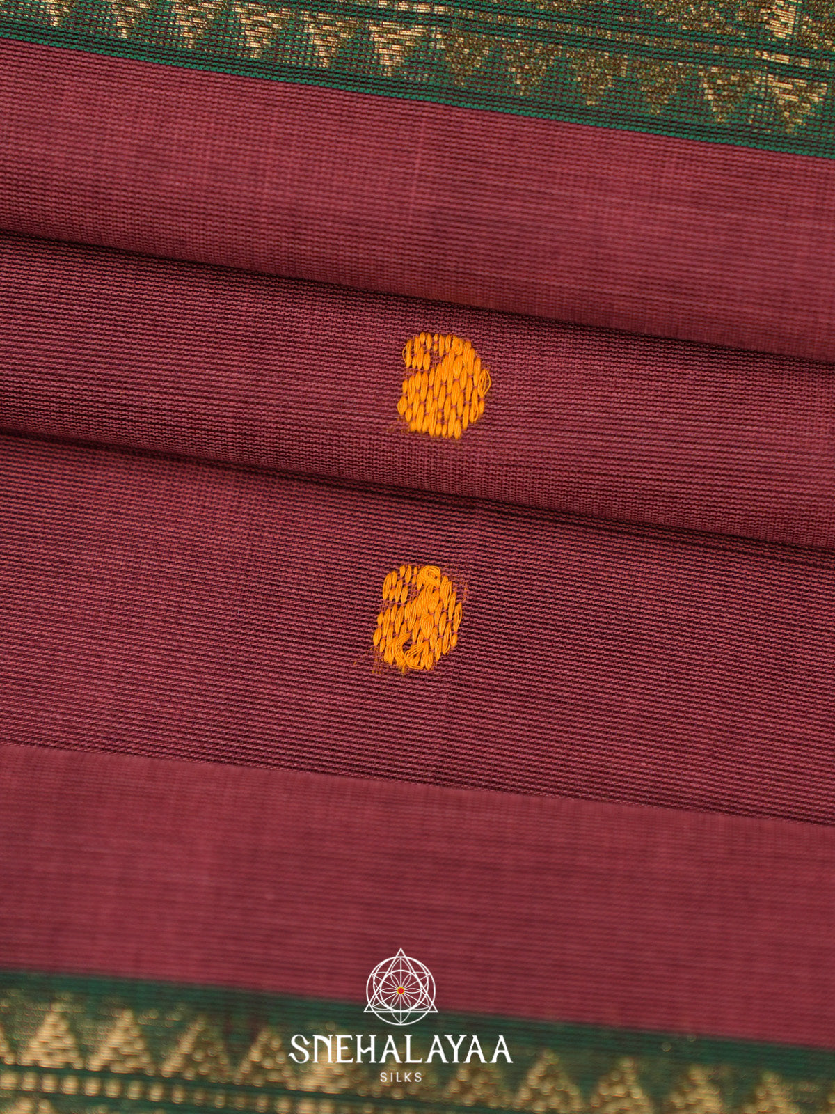 Maroon Handloom Cotton Saree